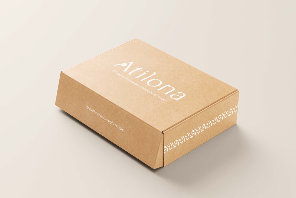 packaging envoi colis identité visuelle Atilona