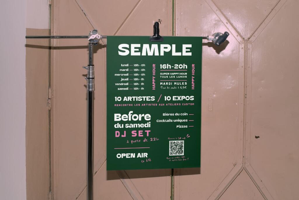 affiche présentation du concept du bar le Semple